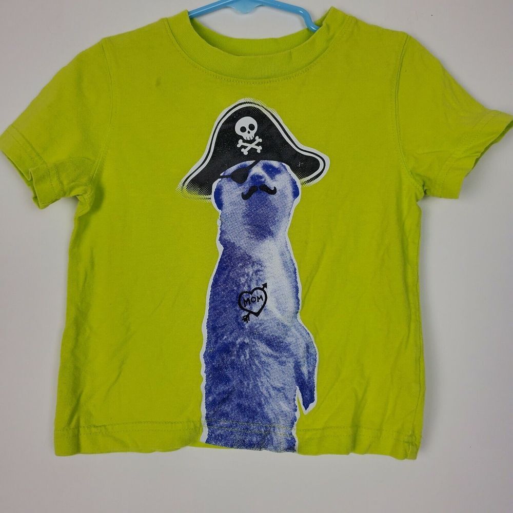 Circo Boys Prairie Dog Pirate Shirt Size 2T Green Cotton‎ Toddler Top